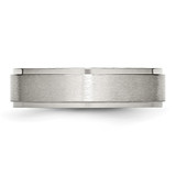 Chisel Stainless Steel Polished with Brushed Center 6mm Ridged Edge Band - SR-C2DF8A7E-8426