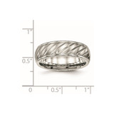 Chisel Stainless Steel Polished with Brushed Center 7mm Grooved Band - SR-9A1AF1F1-4130