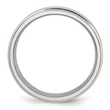 Chisel Stainless Steel Polished with Brushed Center 7mm Ridged Edge Band - SR-9BAA971C-4959