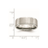 Chisel Stainless Steel Polished with Brushed Center 8mm Ridged Edge Band - SR-04CF6469-7853