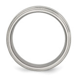 Chisel Stainless Steel Polished with Brushed Center 8mm Ridged Edge Band - SR-1433580C-3556