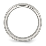 Chisel Stainless Steel Polished with Brushed Center 8mm Ridged Edge Band - SR-3BBABD07-9057
