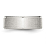 Chisel Stainless Steel Polished with Brushed Center 8mm Ridged Edge Band - SR-6A709EC8-8838