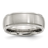 Chisel Stainless Steel Polished with Brushed Center 8mm Ridged Edge Band - SR-D97A6038-6783