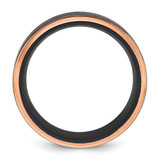 Chisel Stainless Steel Polished with Brushed Center Black and Rose IP-plated 8mm Band - SR-1D9807EB-5322