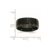 Chisel Stainless Steel Polished with Brushed Center Black IP-plated 8mm Band - SR-0E306FA6-3093