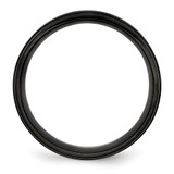 Chisel Stainless Steel Polished with Brushed Center Black IP-plated 8mm Band - SR-9C4A0EBF-8221