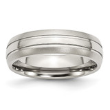 Chisel Stainless Steel Polished with Brushed Edge 6mm Grooved Band - SR-10511AE7-7646