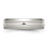 Chisel Stainless Steel Polished with Brushed Edge 6mm Grooved Band - SR-AF59920A-4502