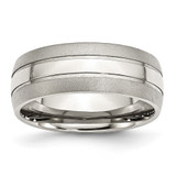 Chisel Stainless Steel Polished with Brushed Edge 8mm Grooved Band - SR-42CEC764-7870
