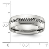 Chisel Stainless Steel Polished with Chain Inlay 7mm Center - SR-0C84C73B-1489