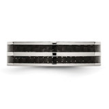 Chisel Stainless Steel Polished with Double Row Black Carbon Fiber Inlay 6mm Band - SR-86438D29-5793