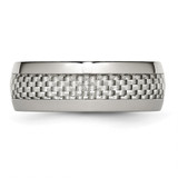 Chisel Stainless Steel Polished with Grey Carbon Fiber Inlay 8mm Band - SR-0E5C3908-7585