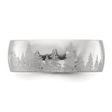 Chisel Stainless Steel Polished with Lasered Tree Design 8mm Band - SR-E0CCF1D4-4445
