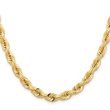14K 20 Inch 7mm Diamond-cut Quadruple Rope Fancy Lobster Clasp Chain