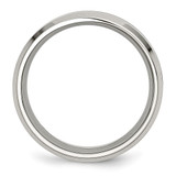 Chisel Stainless Steel Polished with Red Koa Wood Inlay Enameled 8mm Band - SR-3066F03B-7671