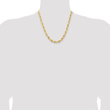 14K 20 inch 7mm Semi Solid Rope with Lobster Clasp Chain