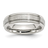 Chisel Stainless Steel Polished with Satin Center 6mm Grooved Edge Band - SR-0E8695C2-7705