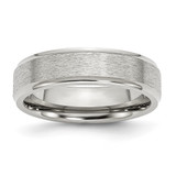 Chisel Stainless Steel Polished with Satin Center 6mm Ridged Edge Band - SR-8D482DBB-9431
