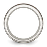 Chisel Stainless Steel Polished with Wood Inlay Arrow 8mm Band - SR-CB2880BA-7018