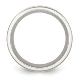 Chisel Stainless Steel Polished with Wood Inlay Deer Design 8mm Band - SR-09A67D67-9684
