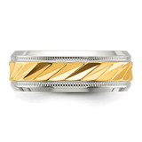 Chisel Stainless Steel Polished with Yellow IP-plated Grooved Center 8mm Band - SR-73090A31-2522