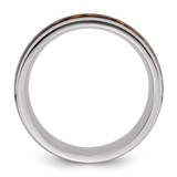Chisel Stainless Steel Polished with Yellow Tiger's Eye Inlay 8mm Band - SR-E34E7FE3-4059