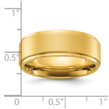 Chisel Stainless Steel Polished Yellow IP-plated Brushed Center 8mm Band - SR-252722FD-9837