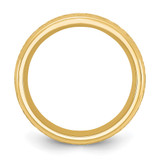 Chisel Stainless Steel Polished Yellow IP-plated Etched Design Ridged Edge 7.5mm Band - SR-E9AA5458-6428