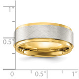 Chisel Stainless Steel Polished Yellow IP-plated with Brushed Center 8mm Band - SR-DD89D449-7277