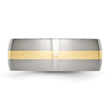 Chisel Stainless Steel with 14k Gold Inlay Brushed 8mm Band - SR-5E99B7CB-4854