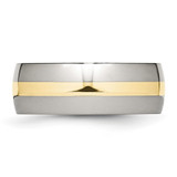 Chisel Stainless Steel with 14k Gold Inlay Polished 8mm Band - SR-6B4EEE49-2746
