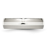 Chisel Stainless Steel with Sterling Silver Inlay Polished 6mm Band - SR-A60A74DE-2052
