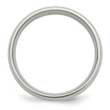 Chisel Stainless Steel with Sterling Silver Inlay Polished 6mm Band - SR-A683FB0A-2929