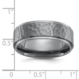 Chisel Tantalum Brushed and Polished Hammered Center 8mm Beveled Edge Band - TT-A53C726B-8622