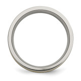 Chisel Titanium Antiqued and Brushed with 14k Gold Inlay 7mm Flat Band - TB-9D0616E7-9381