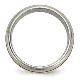 Chisel Titanium Antiqued and Brushed with 14k Gold Inlay 8mm Grooved Band - TB-F00E6D1C-6444