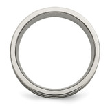 Chisel Titanium Antiqued and Brushed with Sterling Silver Braided Inlay 8mm Band - TB-55F2B754-7806