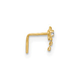 14k 22 Gauge CZ Butterfly Nose Stud