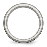 Chisel Titanium Antiqued and Brushed with Sterling Silver Inlay 8mm Grooved Band - TB-5EC9814E-6154