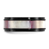 Chisel Titanium Black IP-plated Pink Mother of Pearl Inlay 8mm Band - TB-669ED579-2802