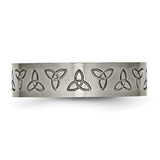 Chisel Titanium Brushed 6mm Trinity Symbol Flat Band - TB-49623084-2022