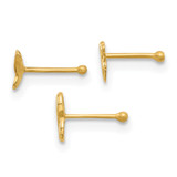 14K 22 Gauge Polished Infinity Symbol, Dragonfly and Butterfly Nose Stud