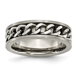 Chisel Titanium Brushed 7mm Chain Inlay Band - TB-92A92226-3052