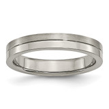 Chisel Titanium Brushed and Polished 4mm Grooved Band - TB-BE123DE5-5752