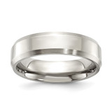 Chisel Titanium Brushed and Polished 6mm Beveled Edge Band - TB-CC2FC849-7301