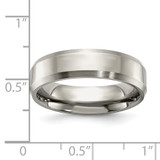 Chisel Titanium Brushed and Polished 6mm Beveled Edge Band - TB-D612CD3D-7742