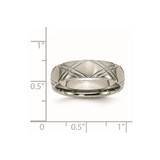 Chisel Titanium Brushed and Polished 6mm Criss-cross Design Band - TB-D5E96A7B-1544