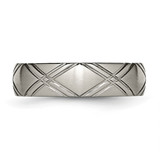 Chisel Titanium Brushed and Polished 6mm Criss-cross Design Band - TB-F5F6CC77-7528