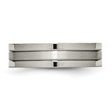 Chisel Titanium Brushed and Polished 6mm Grooved Band - TB-4F4DF2A9-1379